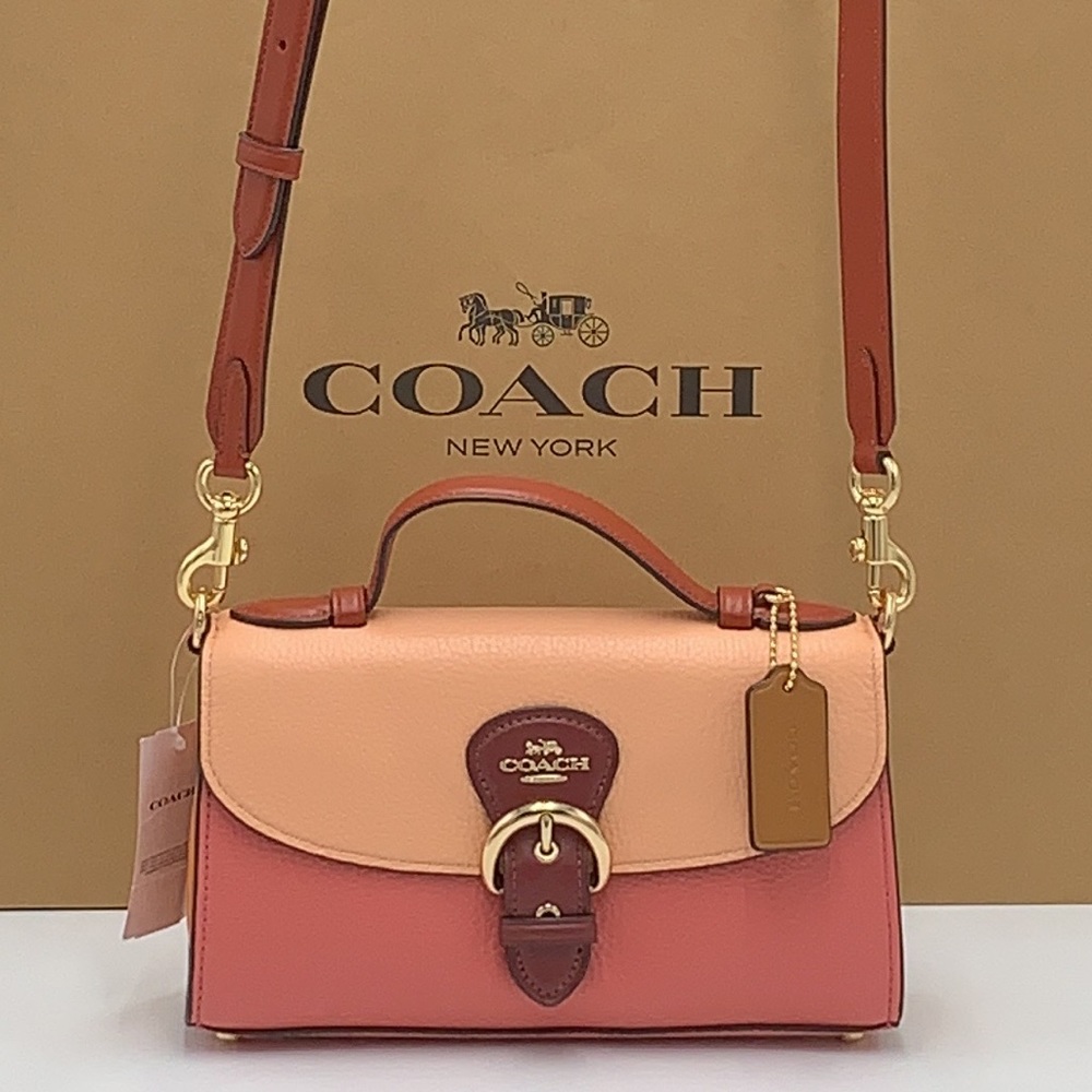 KLEO TOP HANDLE IN COLORBLOCK (COACH C8161) Gold/faded Blush Multi - Picture 12 of 16